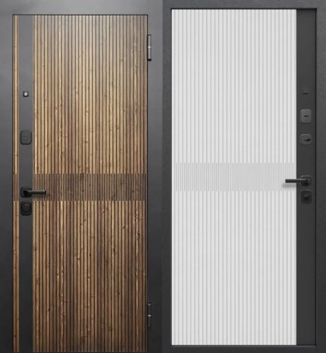 Гарда 7,5 см Вуд Вертикаль Орех кантри - Сатин белый-сатин черный